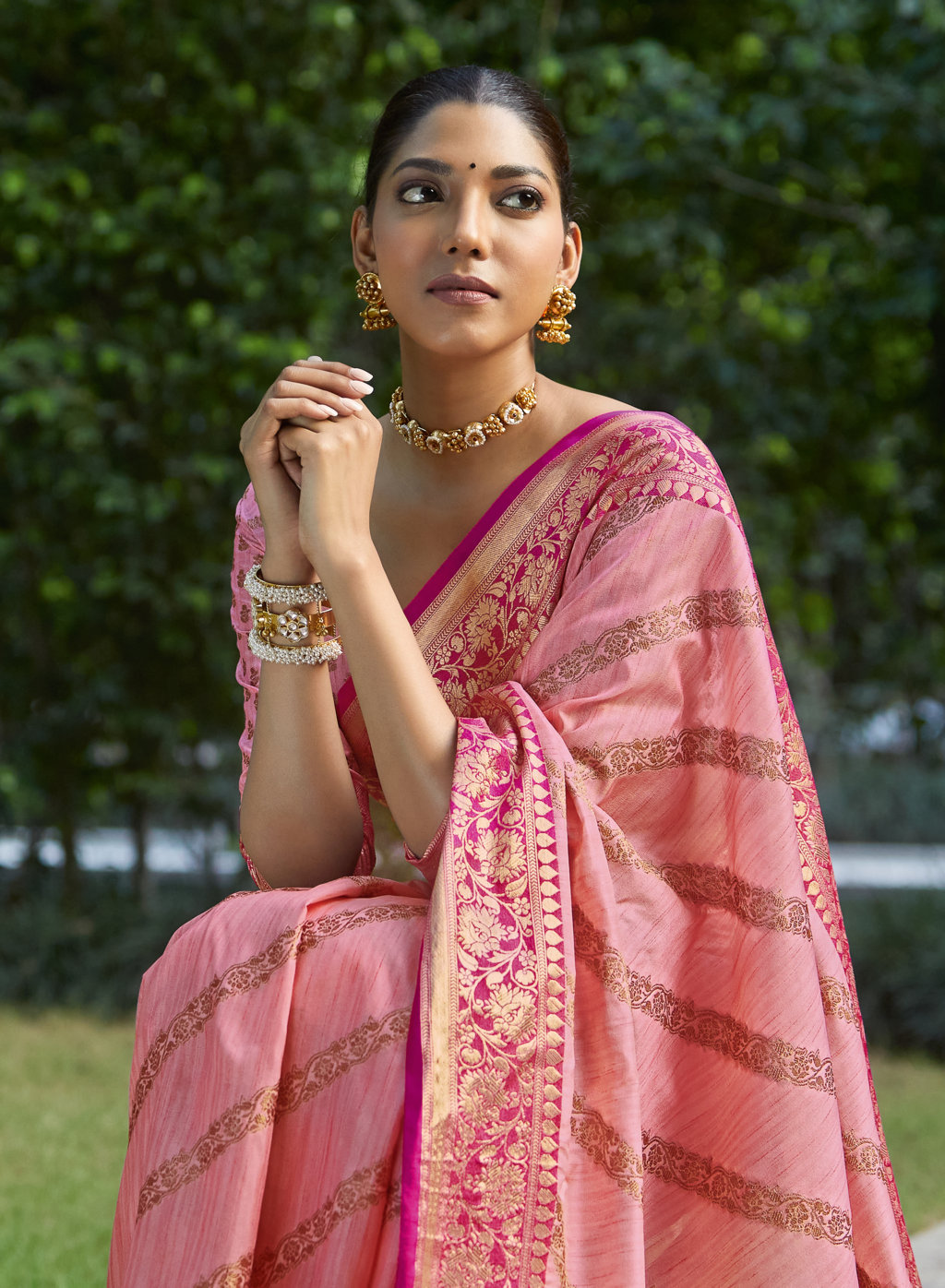 Sangam Presents Metallic Silk Designer Soft Silk Sarees