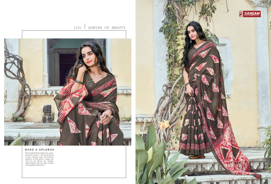 Sangam Aakruti Printed Cotton Sarees