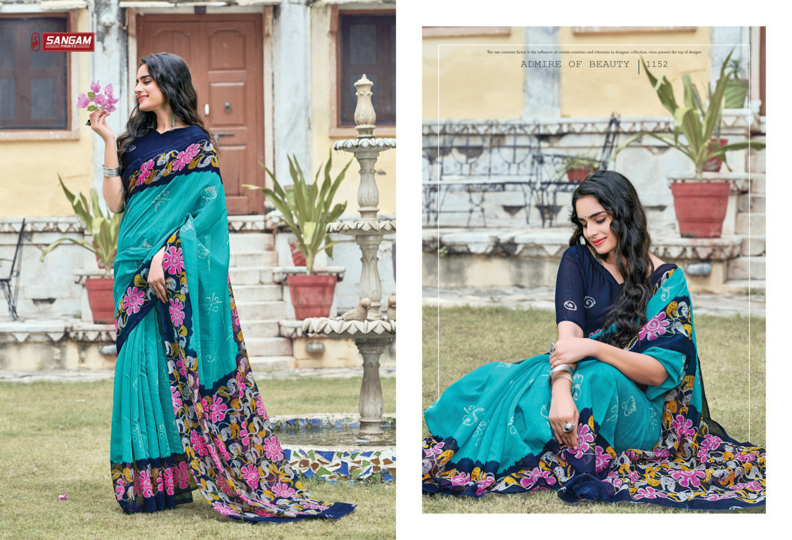 Sangam Aakruti Printed Cotton Sarees