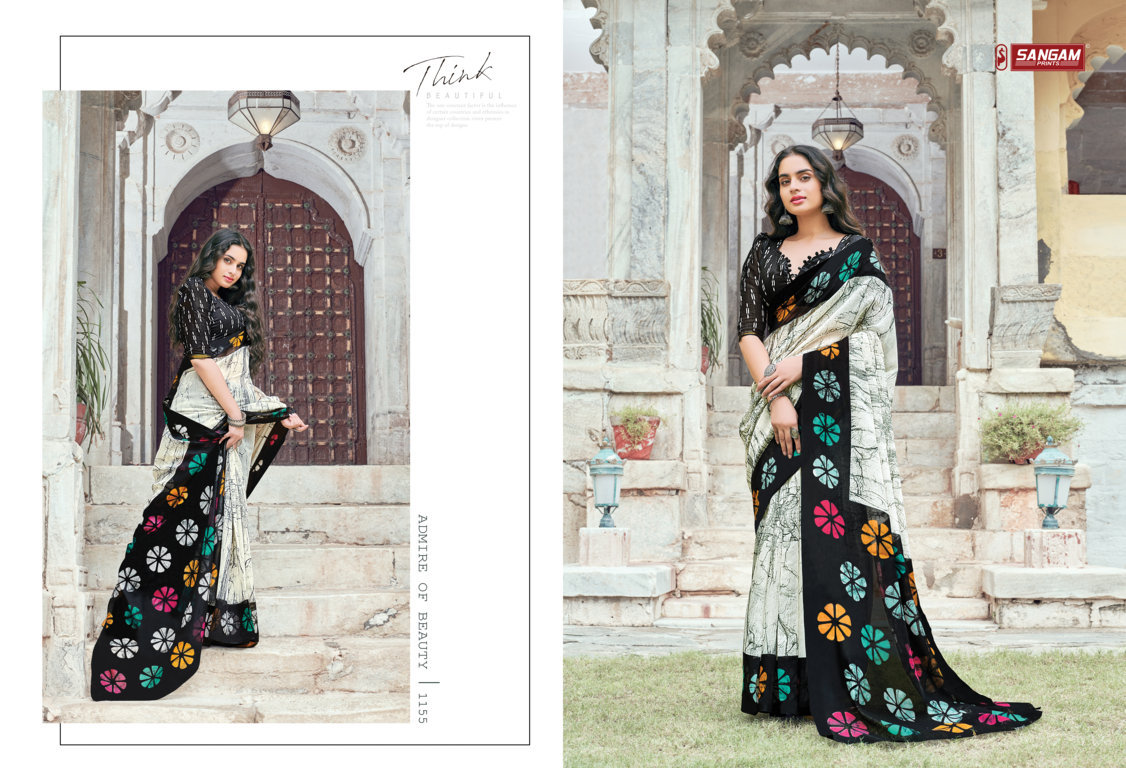 Sangam Aakruti Printed Cotton Sarees
