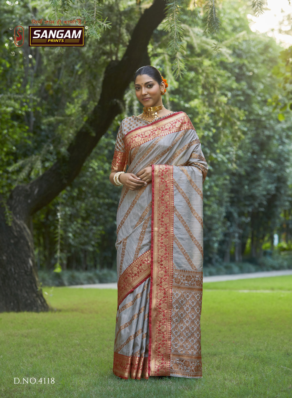 Sangam Presents Metallic Silk Designer Soft Silk Sarees