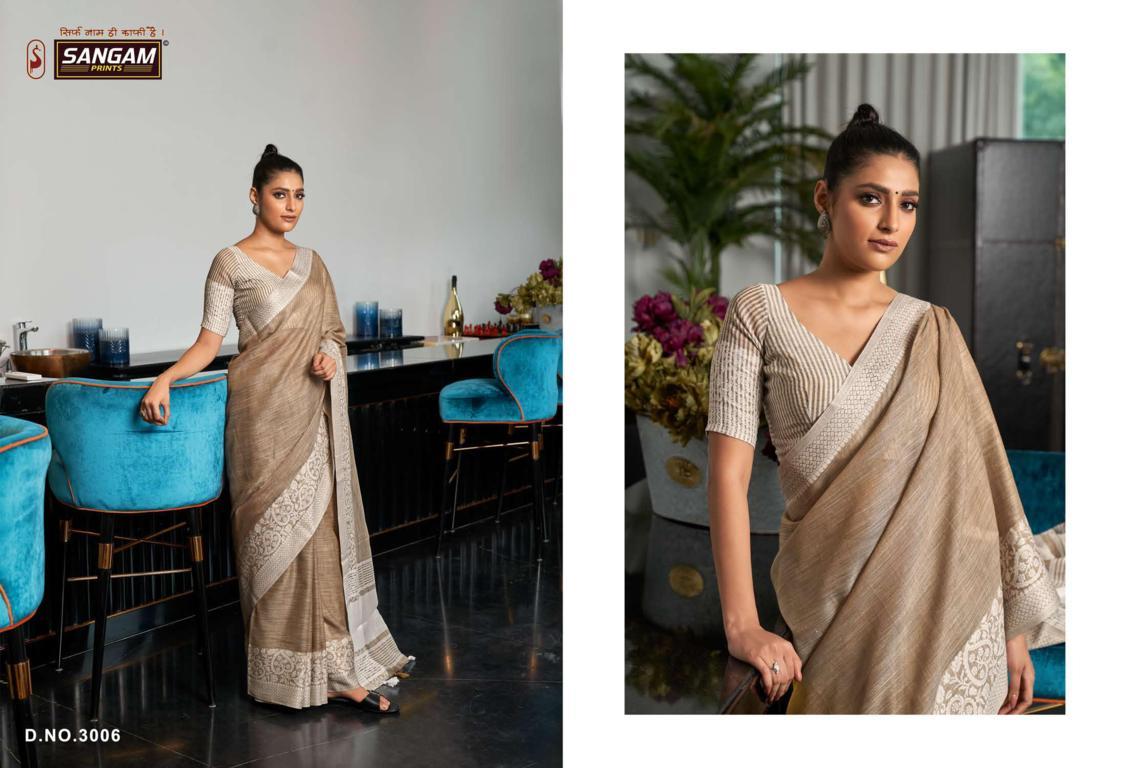 Sangam Presents Glory Linen Thread Work Saree Collection