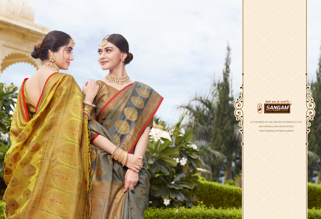 Sangam Presents Bhavika Organza Rich Pallu Sarees
