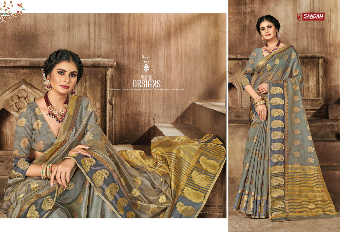 Sangam Presents Shuhaana Organza Rich Pallu Sarees