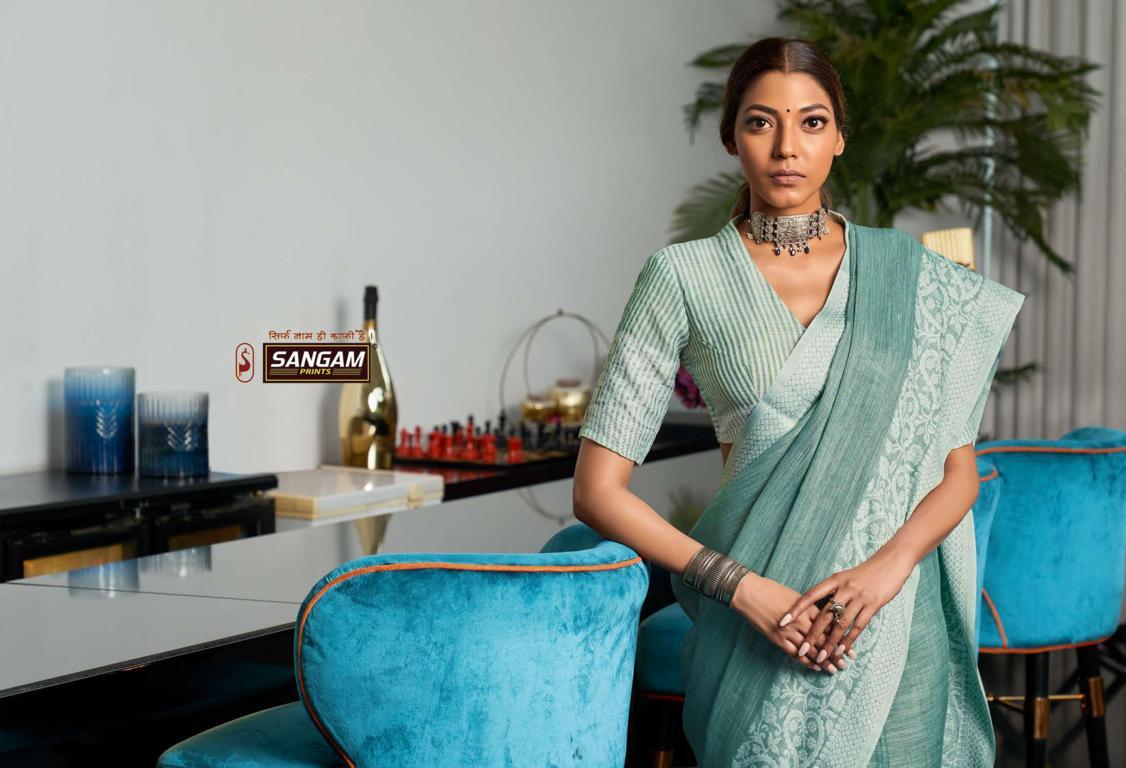 Sangam Presents Glory Linen Thread Work Saree Collection
