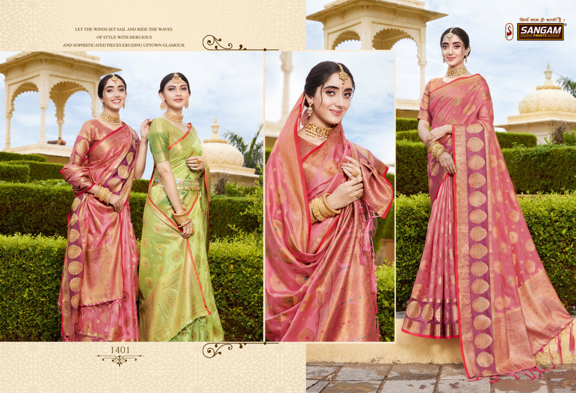 Sangam Presents Bhavika Organza Rich Pallu Sarees