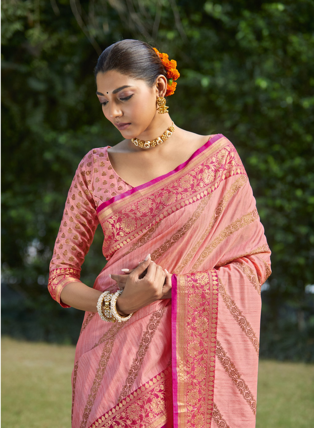 Sangam Presents Metallic Silk Designer Soft Silk Sarees