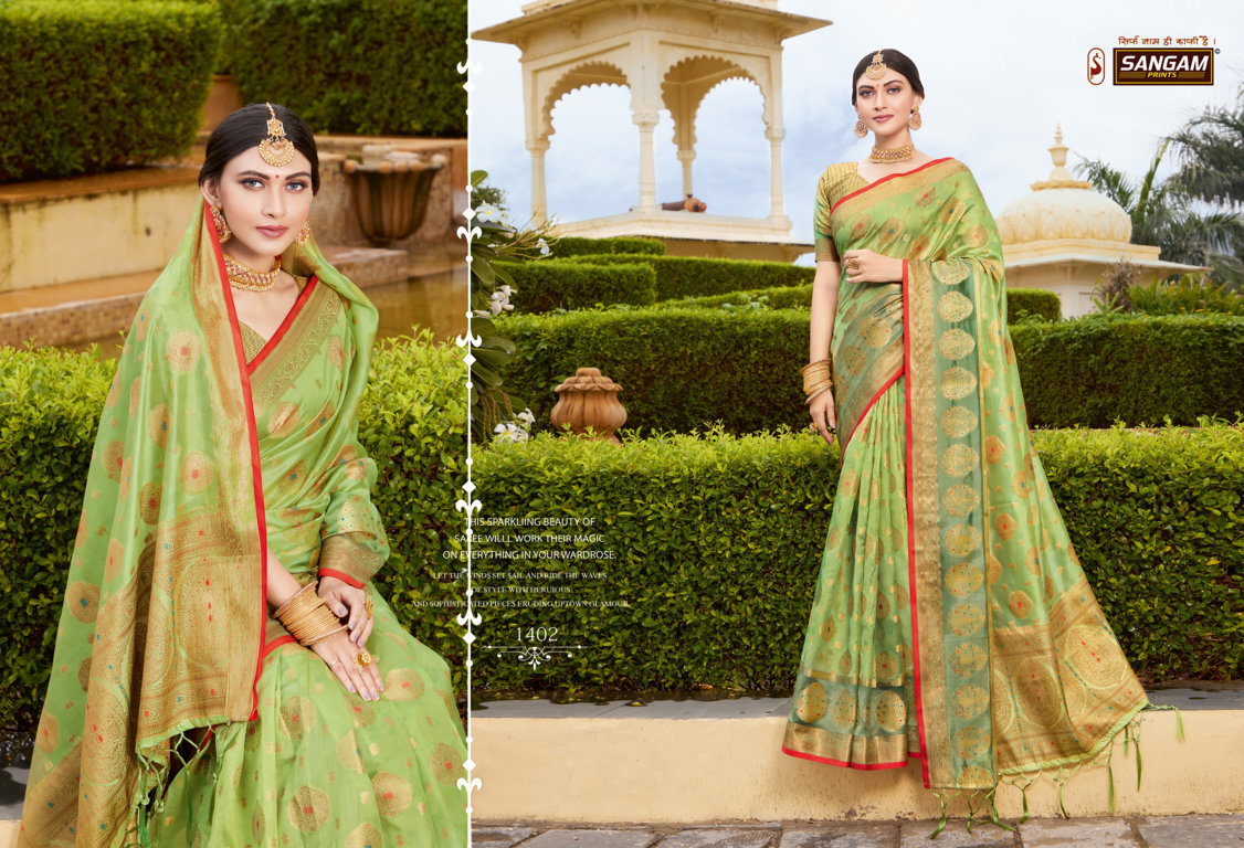 Sangam Presents Bhavika Organza Rich Pallu Sarees