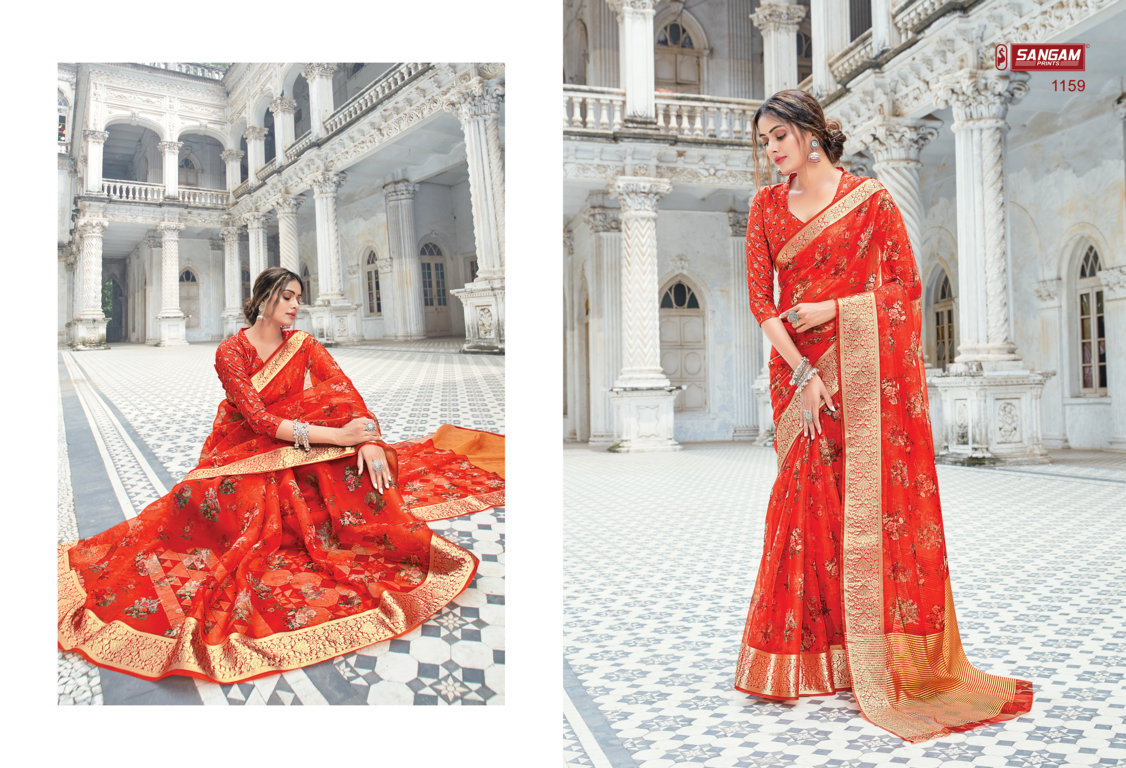 Sangam Presents Angel Organza Digital Printed Sarees