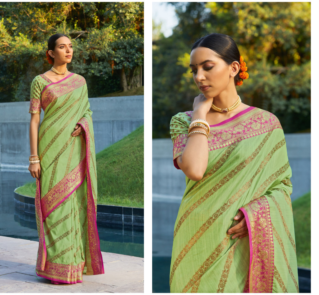 Sangam Presents Metallic Silk Designer Soft Silk Sarees