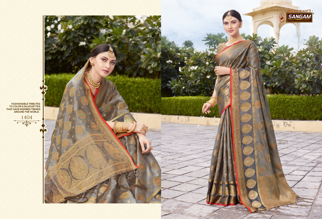 Sangam Presents Bhavika Organza Rich Pallu Sarees