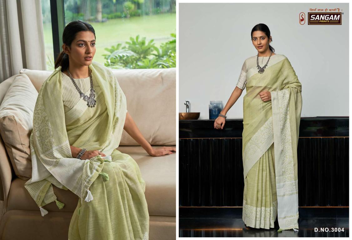 Sangam Presents Glory Linen Thread Work Saree Collection
