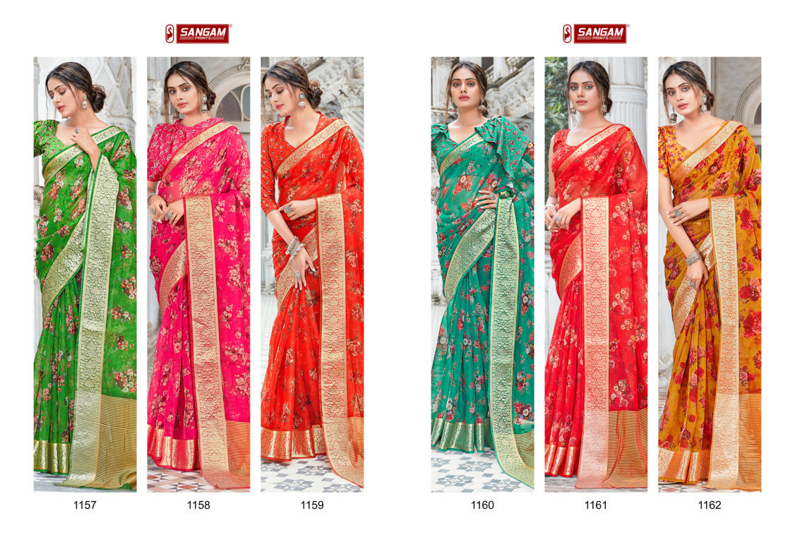 Sangam Presents Angel Organza Digital Printed Sarees