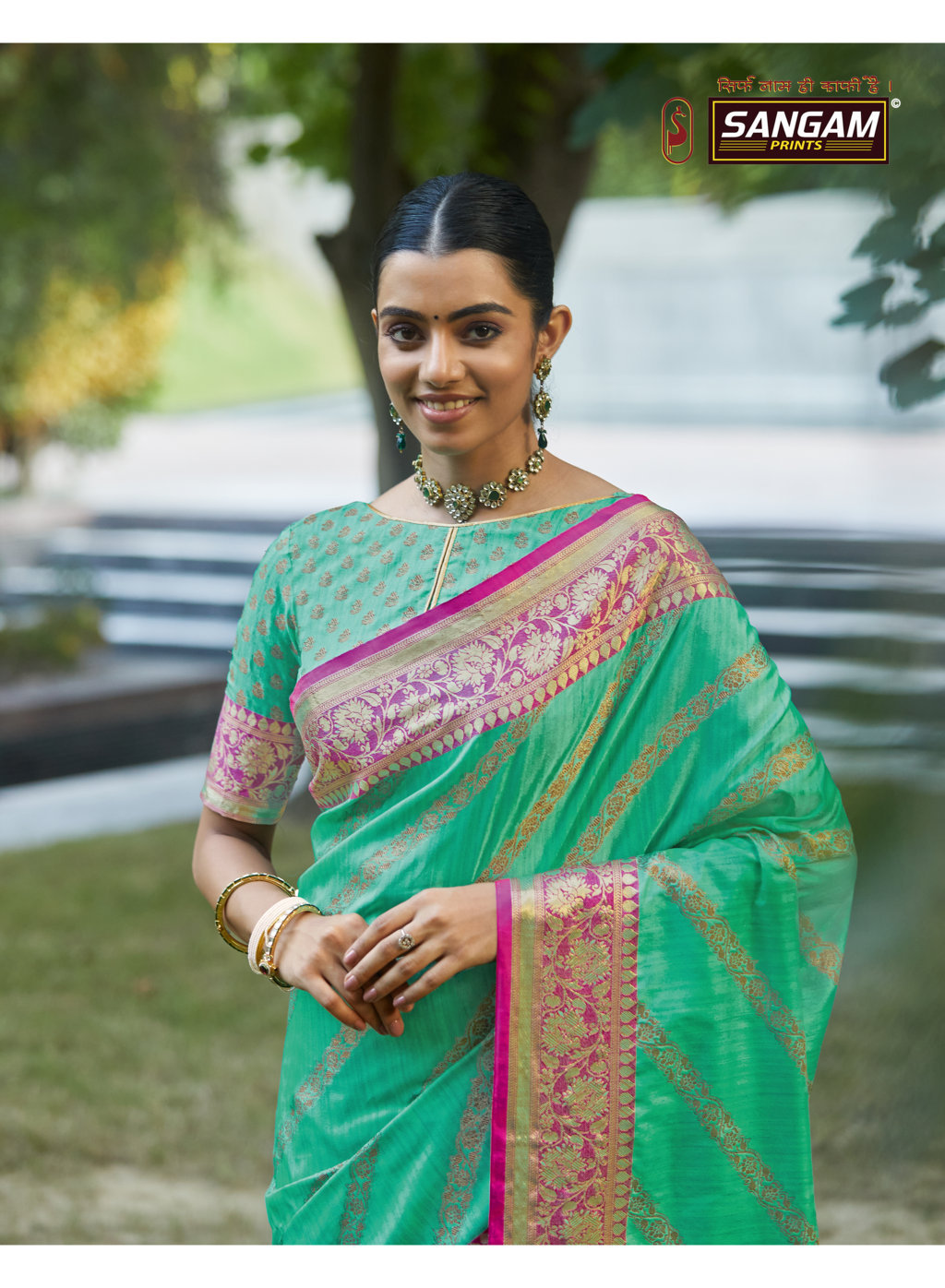 Sangam Presents Metallic Silk Designer Soft Silk Sarees
