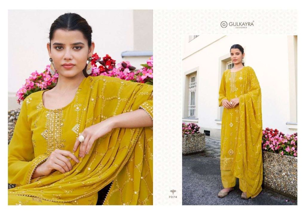 Aashirwad Gulkayra Magic Georgette With Embroidery Work Salwar Suits Catalog