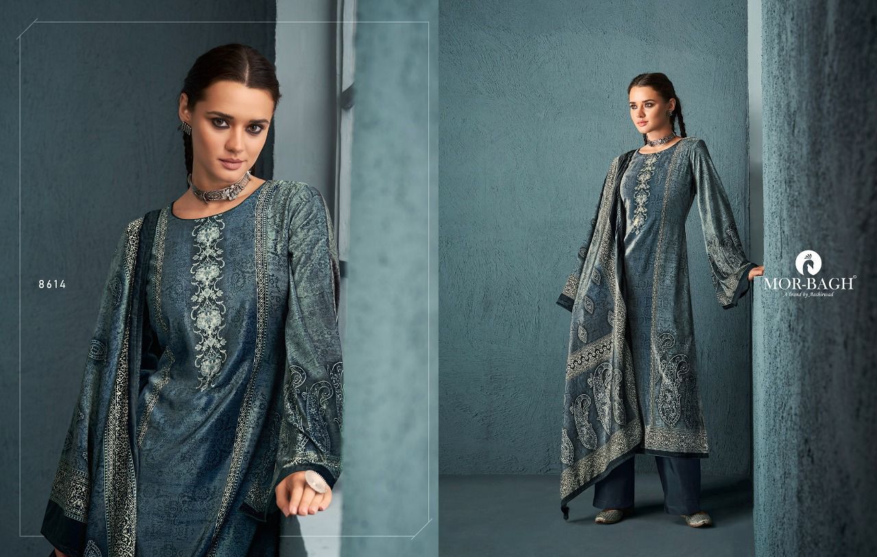 Aashirwad Mor Bagh Mehran Winter Wear Velvet Pashmina Dress Material