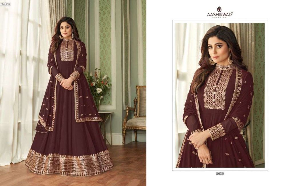 Aashirwad Vihana Georgette With Embroidery Work Readymade Salwar Kameez Catalog