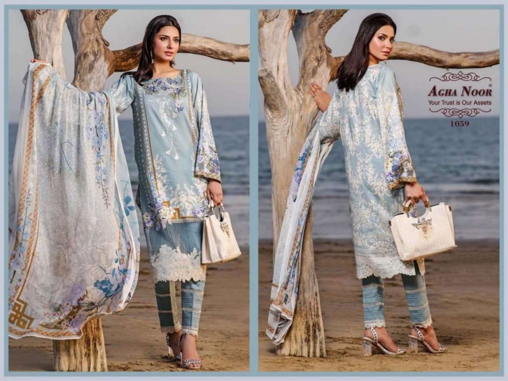 Agha Noor Vol 5 Lawn Cotton Dress Material Catalog