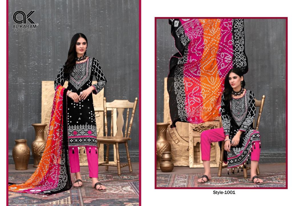 Al Karam Bandhani Special Karachi Cotton Dress Material Catalog