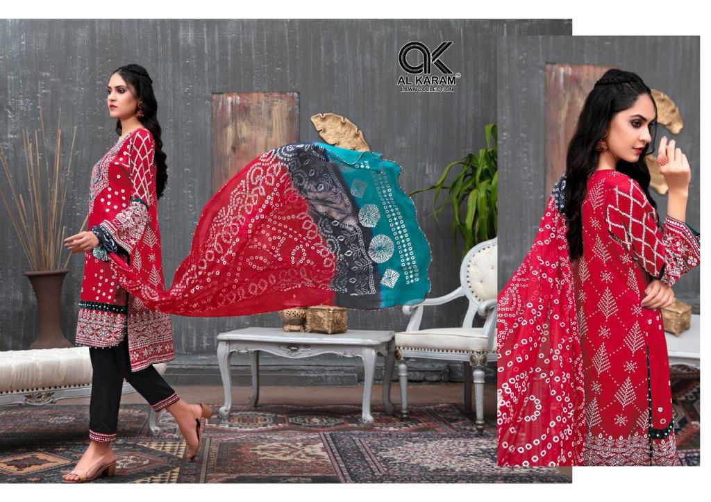 Al Karam Bandhani Special Karachi Cotton Dress Material Catalog