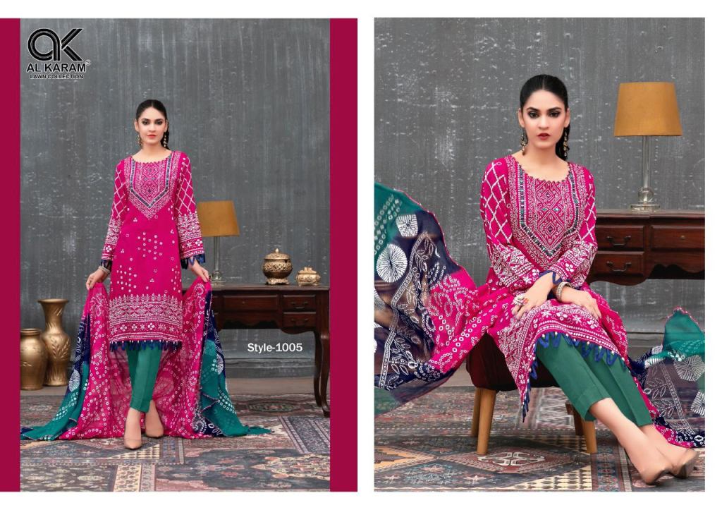 Al Karam Bandhani Special Karachi Cotton Dress Material Catalog