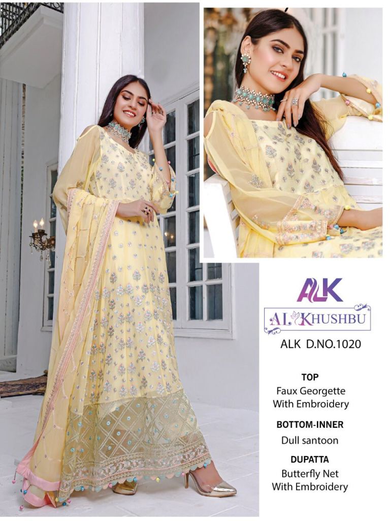 Al Khushbu Vol 3 Georgette Embroidered Pakistani Salwar Suits Catalog