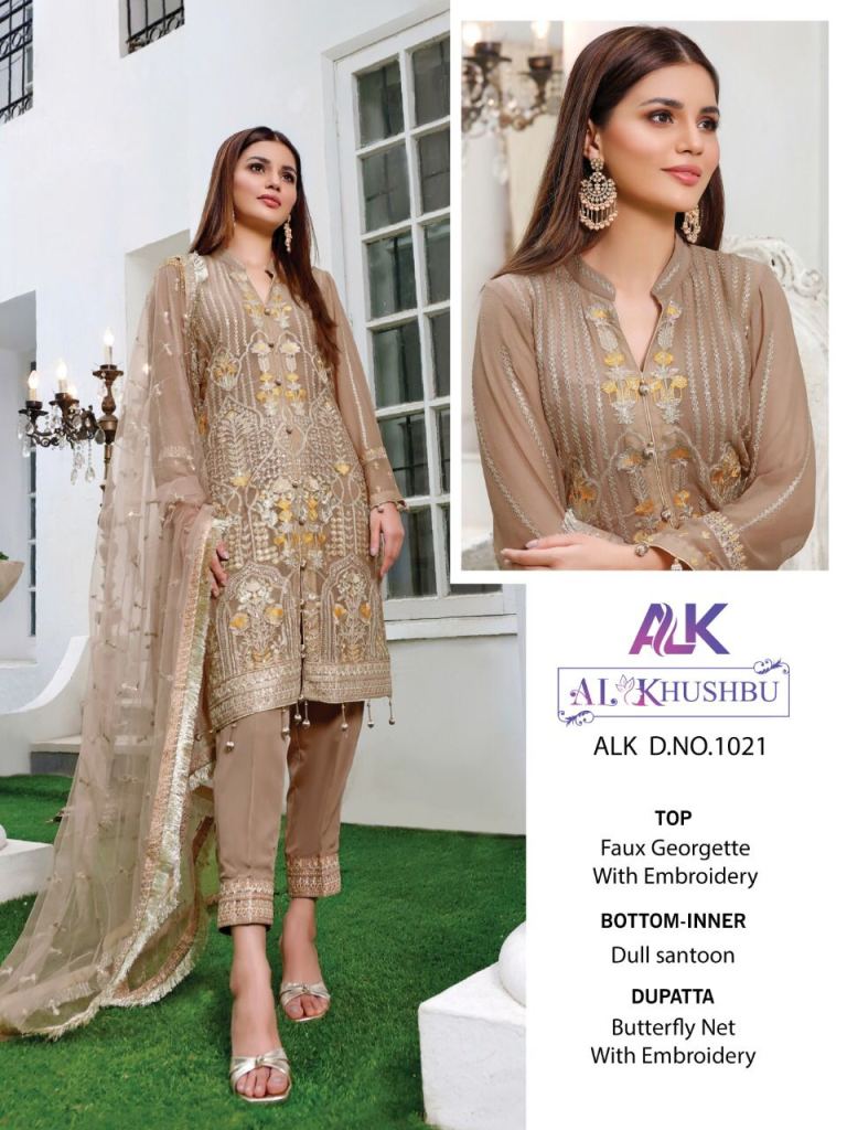Al Khushbu Vol 3 Georgette Embroidered Pakistani Salwar Suits Catalog