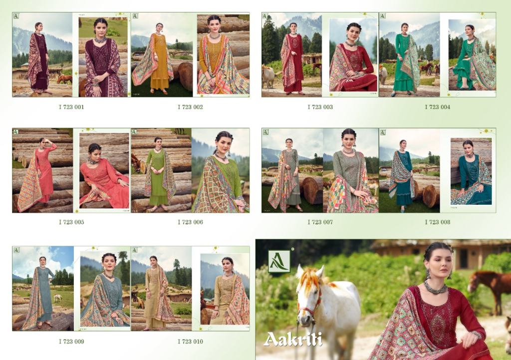 Alok Aakriti Digital Printed Winter Wear Wool Pashmina Dress Material
