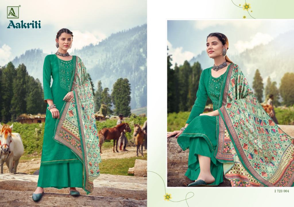 Alok Aakriti Digital Printed Winter Wear Wool Pashmina Dress Material