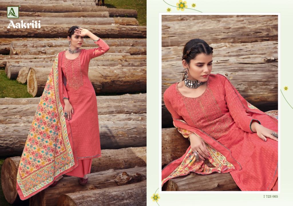 Alok Aakriti Digital Printed Winter Wear Wool Pashmina Dress Material