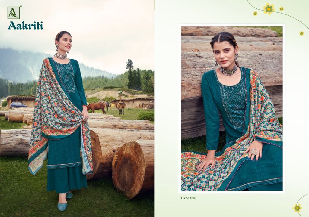 Alok Aakriti Digital Printed Winter Wear Wool Pashmina Dress Material