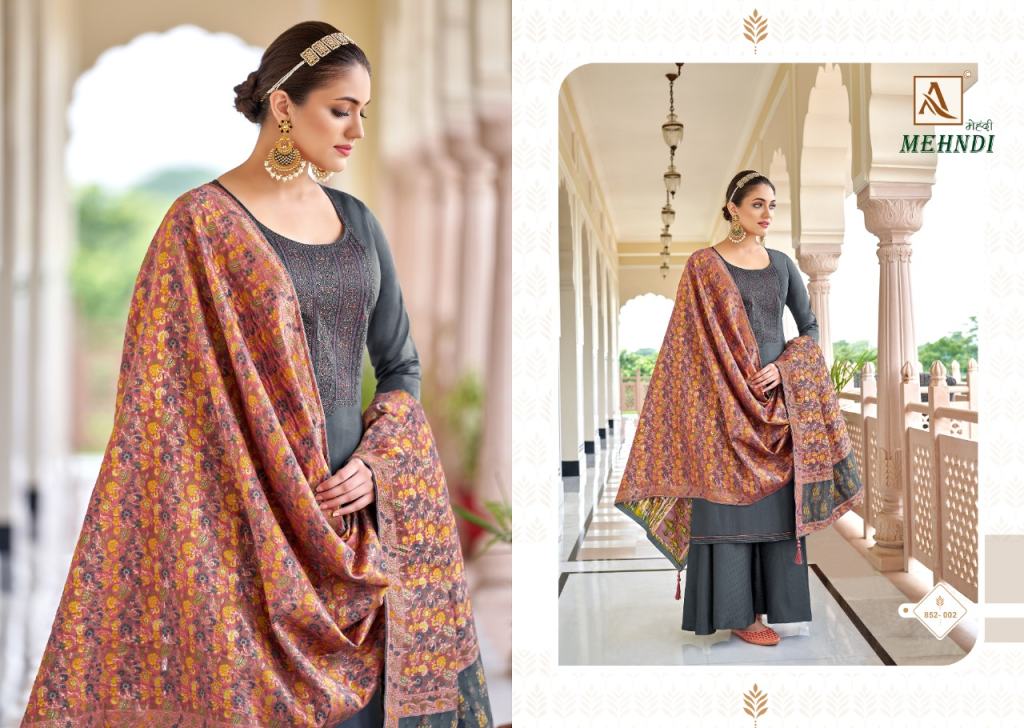 Alok Mehndi Cotton Printed Dress Material