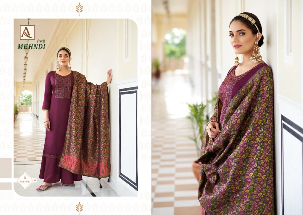 Alok Mehndi Cotton Printed Dress Material