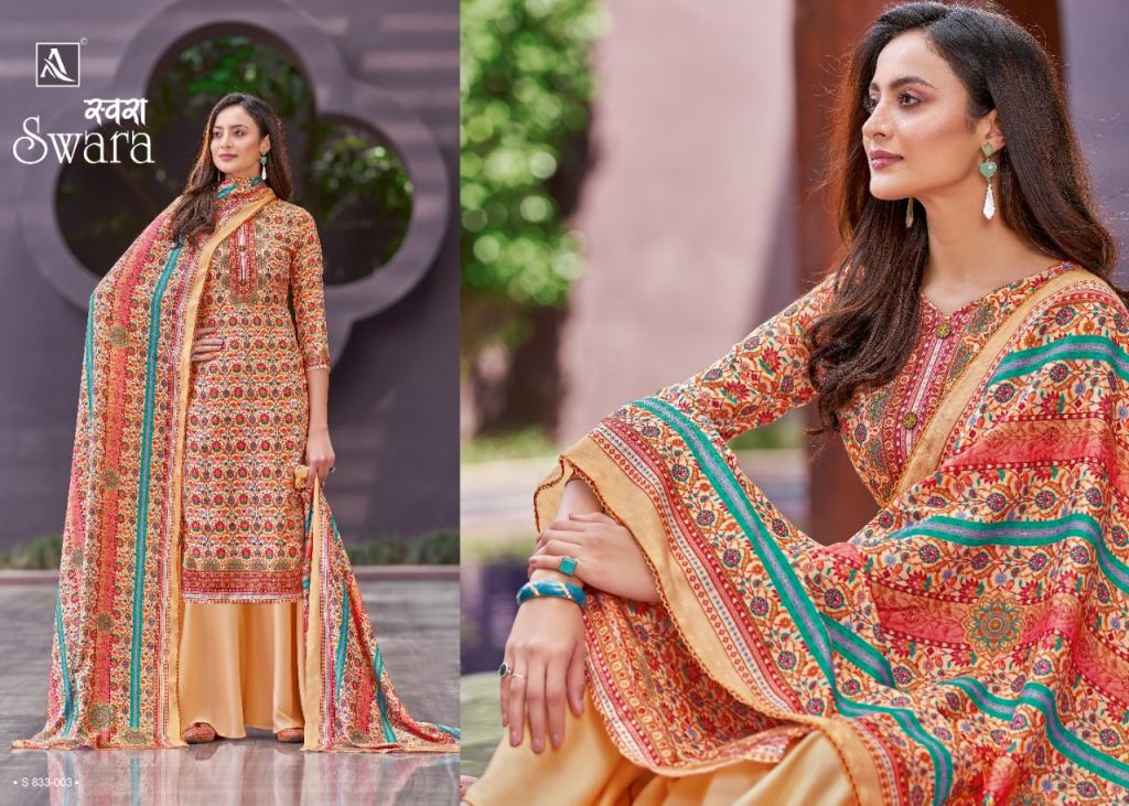 Alok Swara Pashmina Digital Print Dress Material Catalog