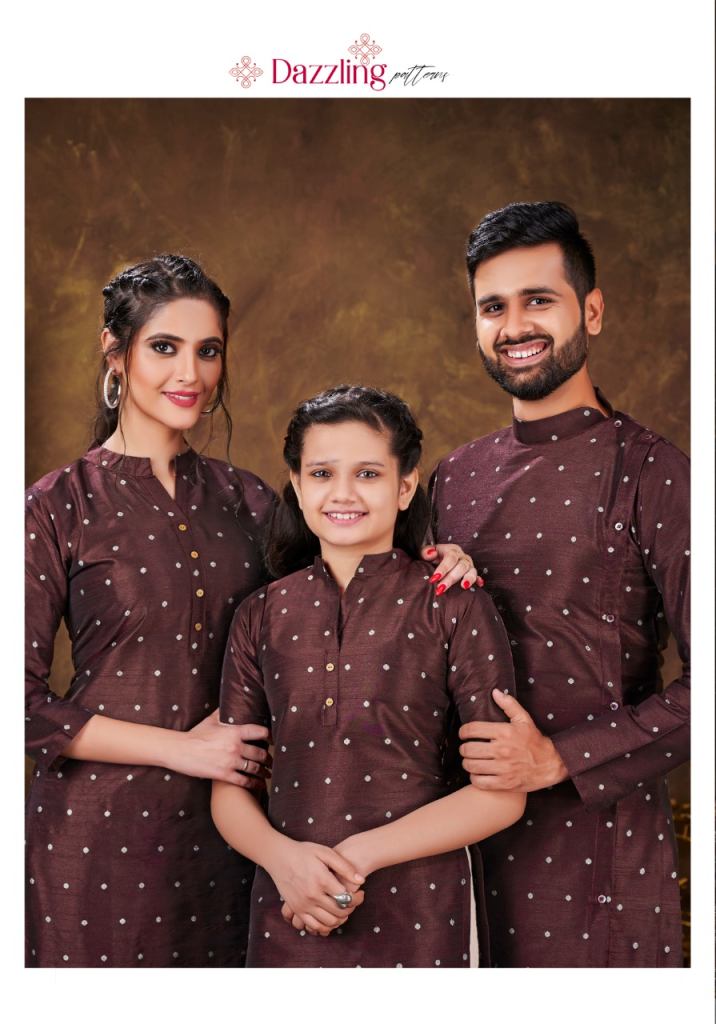 Banwery Family Combo Of Men's Kurta With Ladies Kurti And Daughter Kurti Shoping