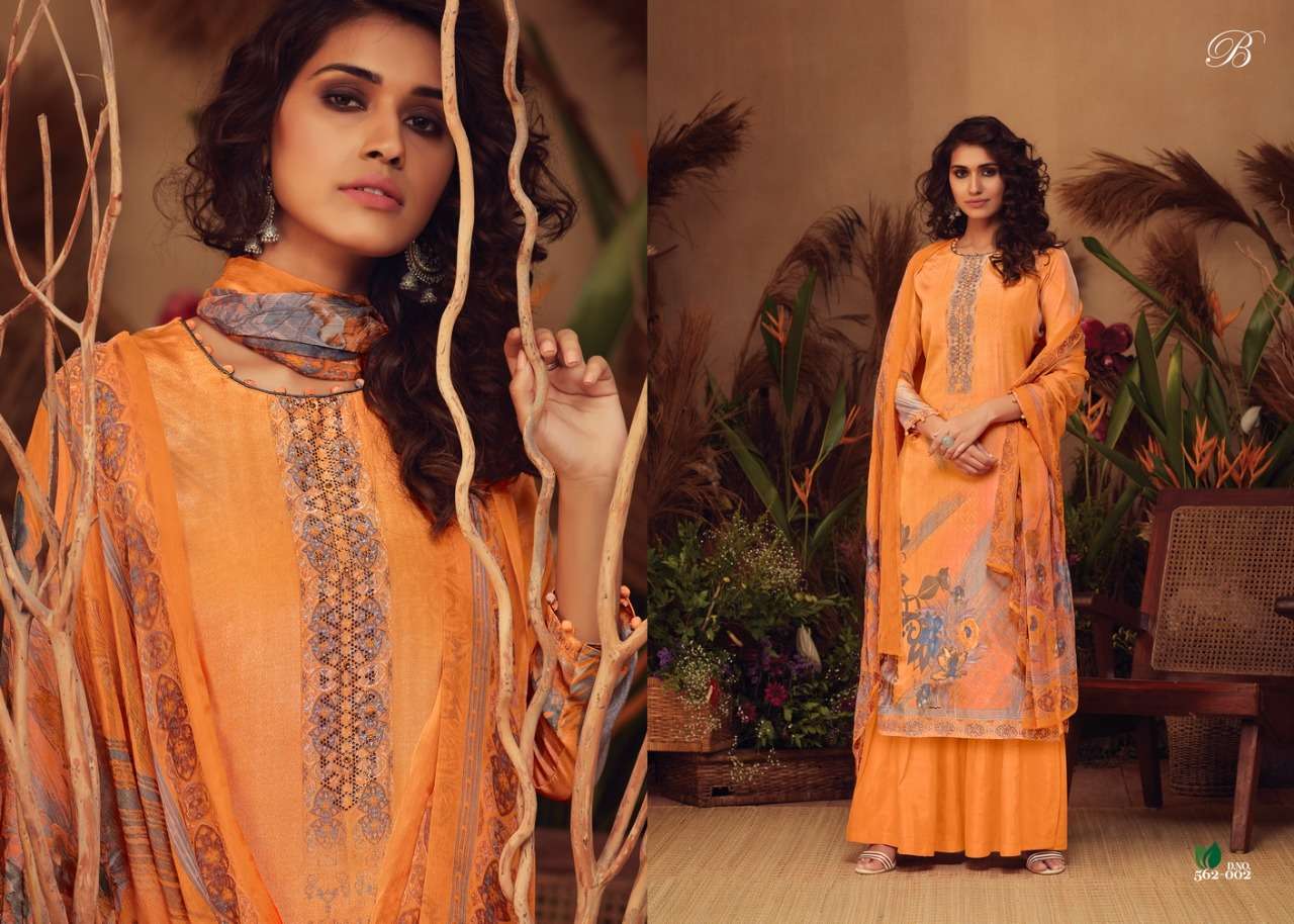 Belliza  Ahana Pure Natural Crepe Digital Print With Work Dress Material Catalog