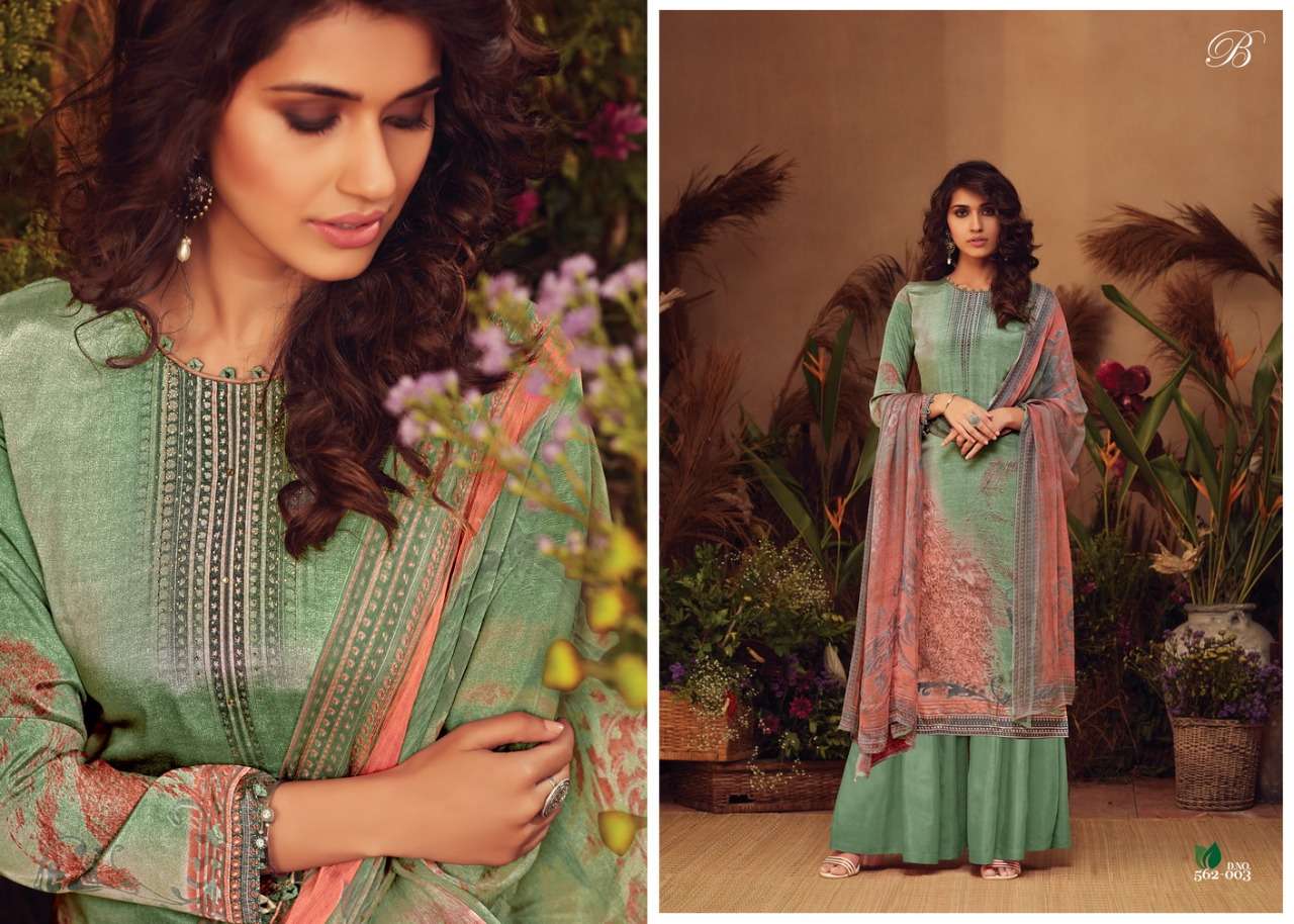 Belliza  Ahana Pure Natural Crepe Digital Print With Work Dress Material Catalog