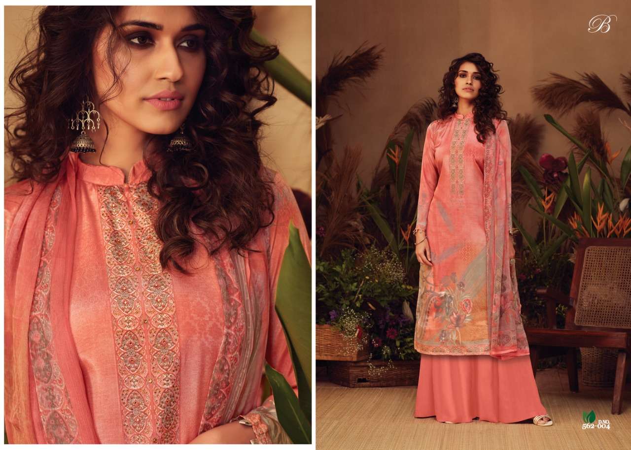Belliza  Ahana Pure Natural Crepe Digital Print With Work Dress Material Catalog