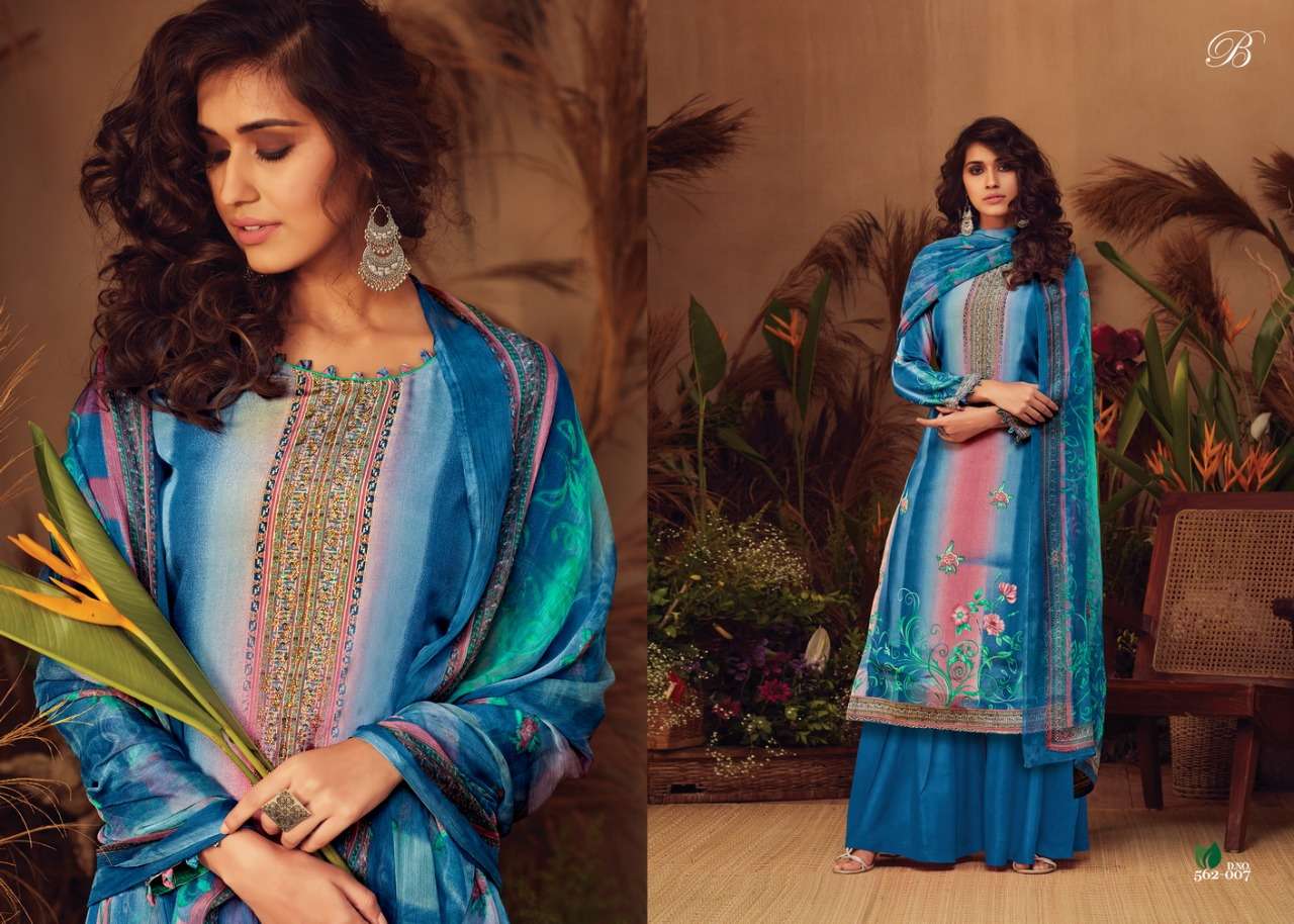 Belliza  Ahana Pure Natural Crepe Digital Print With Work Dress Material Catalog