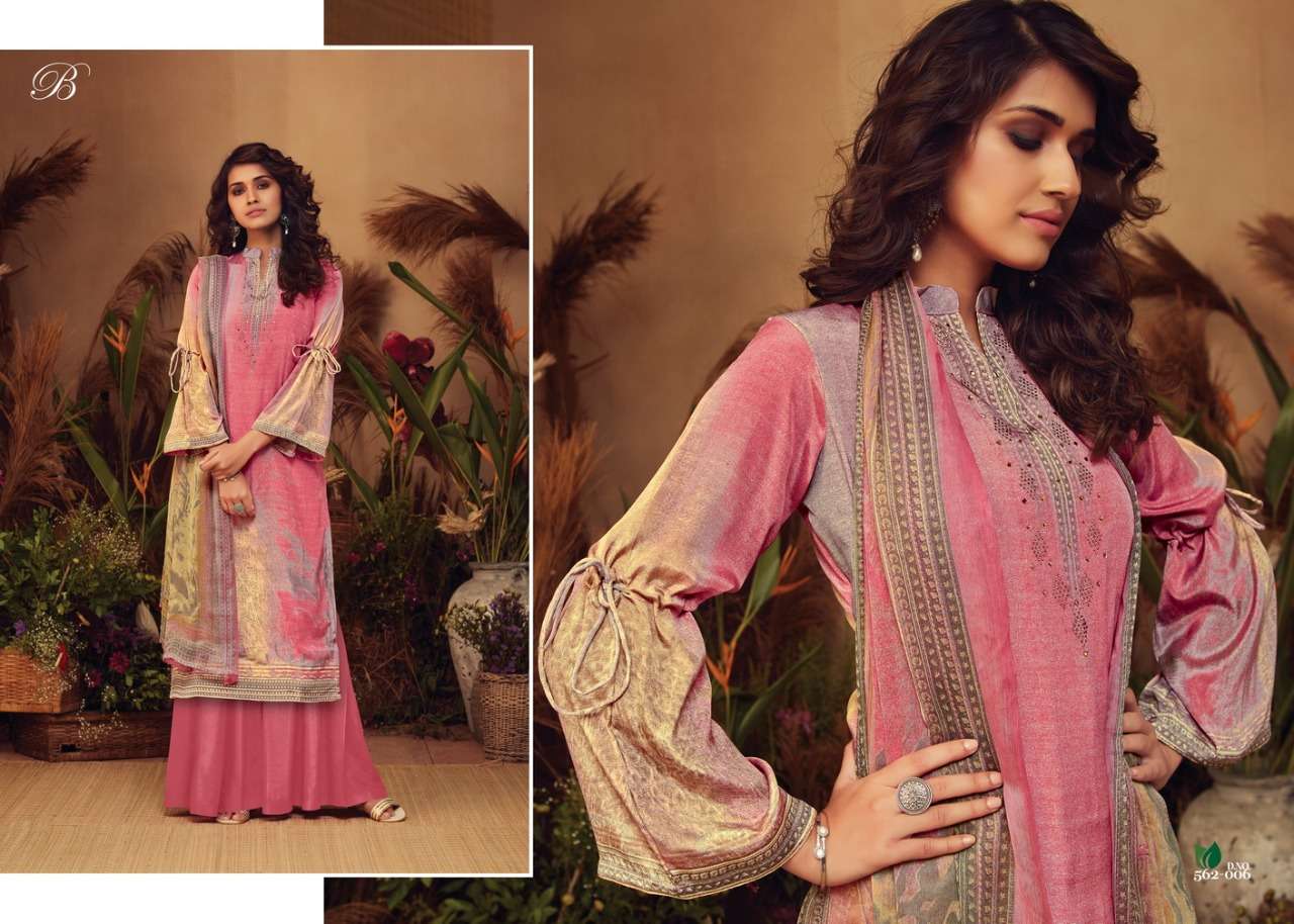 Belliza  Ahana Pure Natural Crepe Digital Print With Work Dress Material Catalog