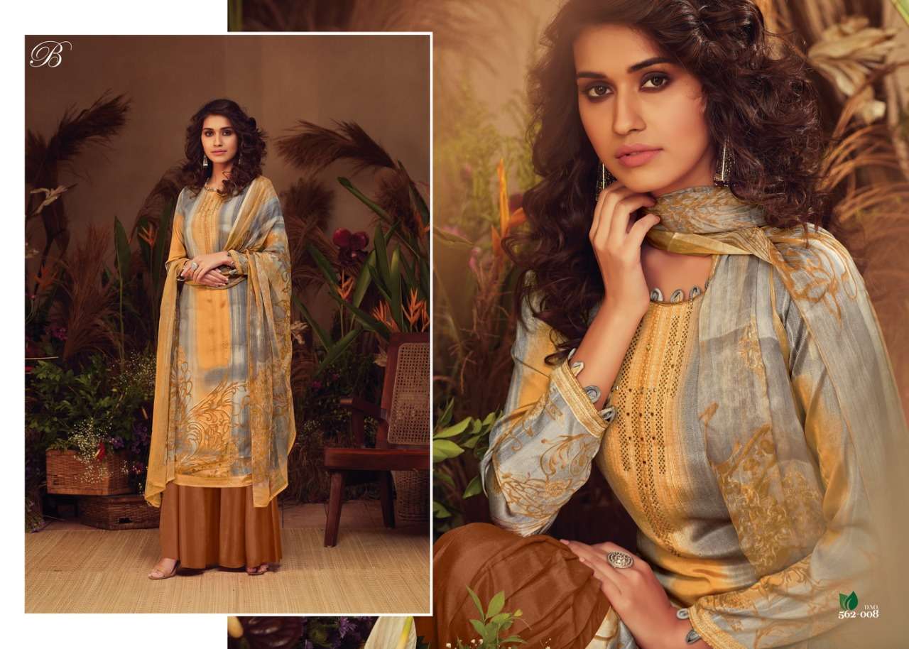 Belliza  Ahana Pure Natural Crepe Digital Print With Work Dress Material Catalog