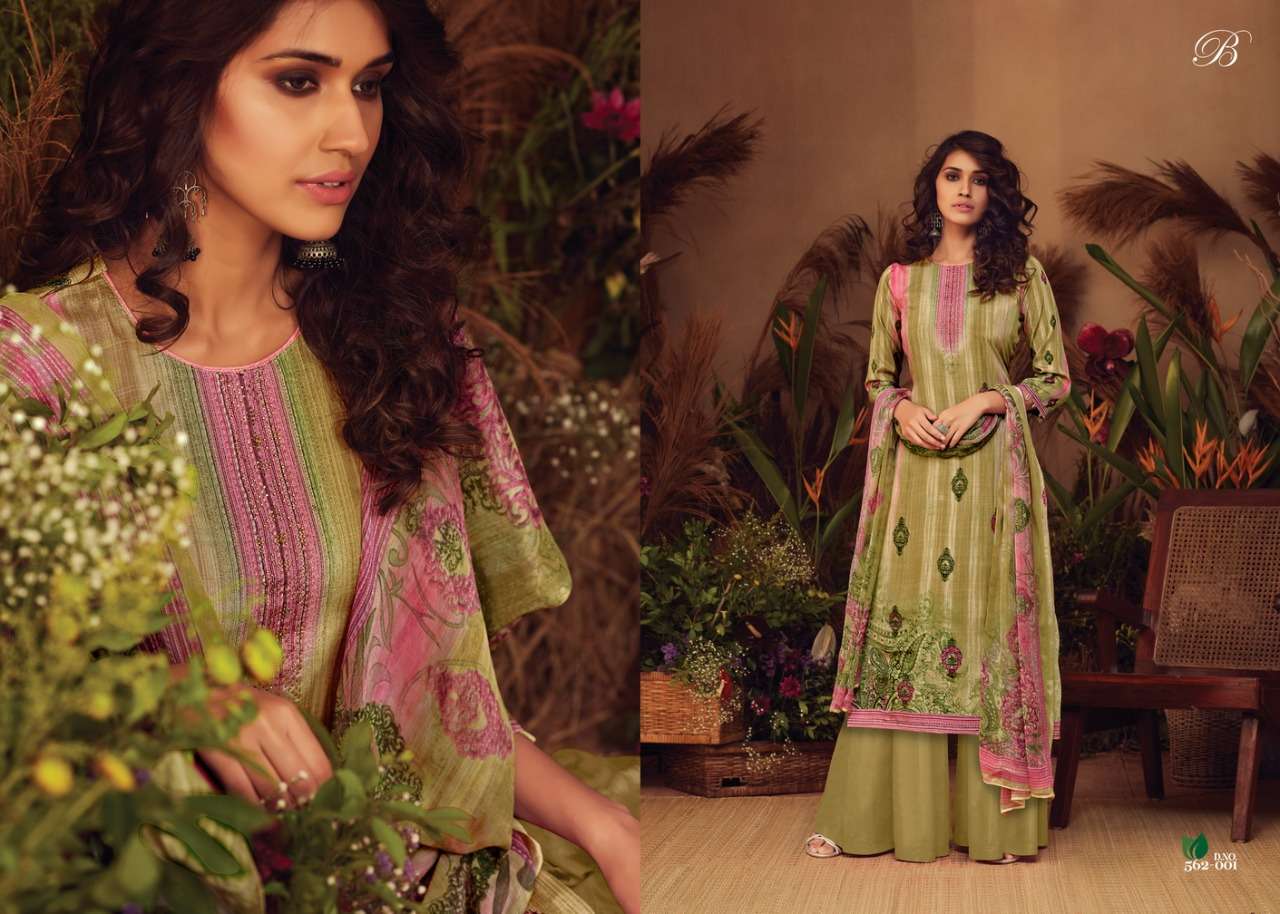 Belliza  Ahana Pure Natural Crepe Digital Print With Work Dress Material Catalog