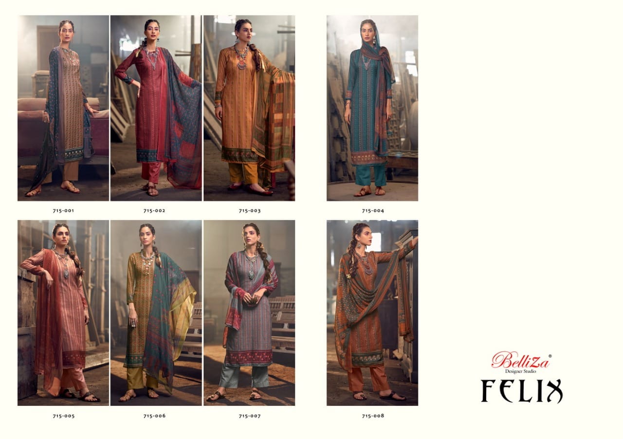 Belliza  Felix Pure Pashmina With Exclusive Digital Prints Dress Material Catalog