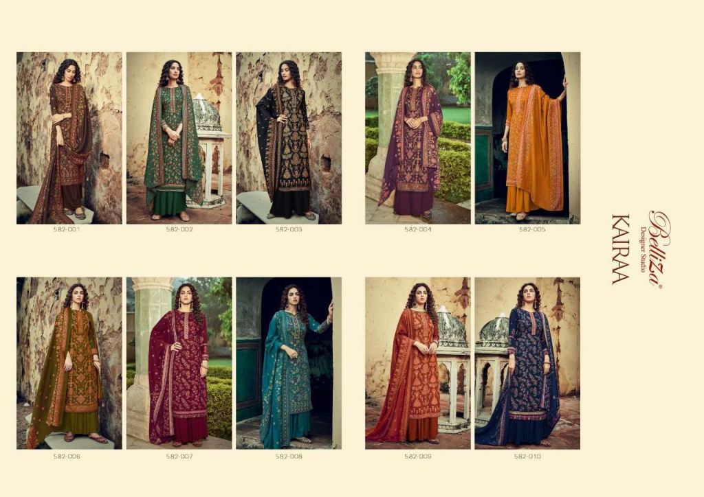 Belliza Kairaa Pure Pashmina With Prints Dress Material Catalog