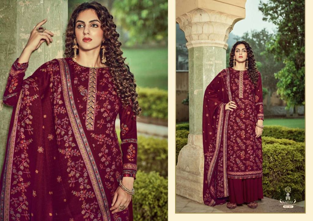 Belliza Kairaa Pure Pashmina With Prints Dress Material Catalog