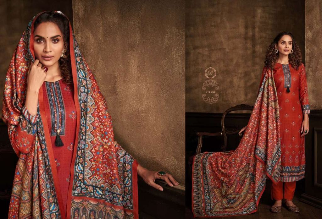 Belliza Minakari Pure Pashmina With Exclusive Digital Prints Dress Material Catalog