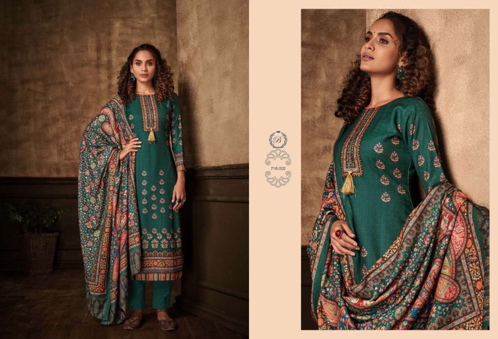 Belliza Minakari Pure Pashmina With Exclusive Digital Prints Dress Material Catalog