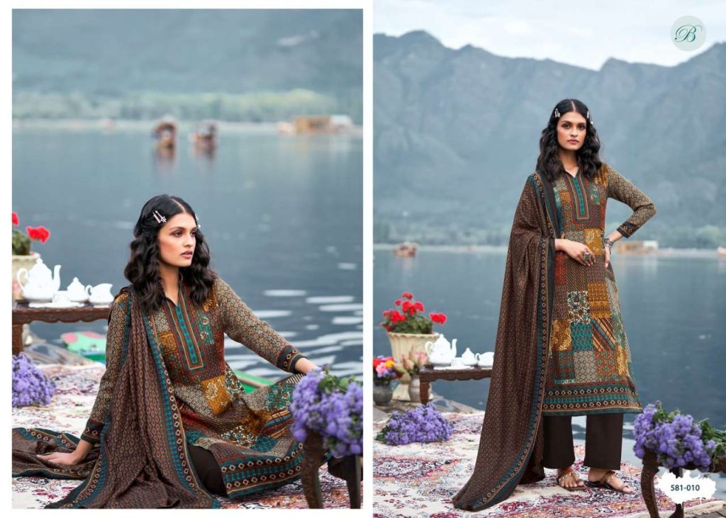 Belliza Raag Pure Pashmina With Digital Style Prints Dress Material Catalog