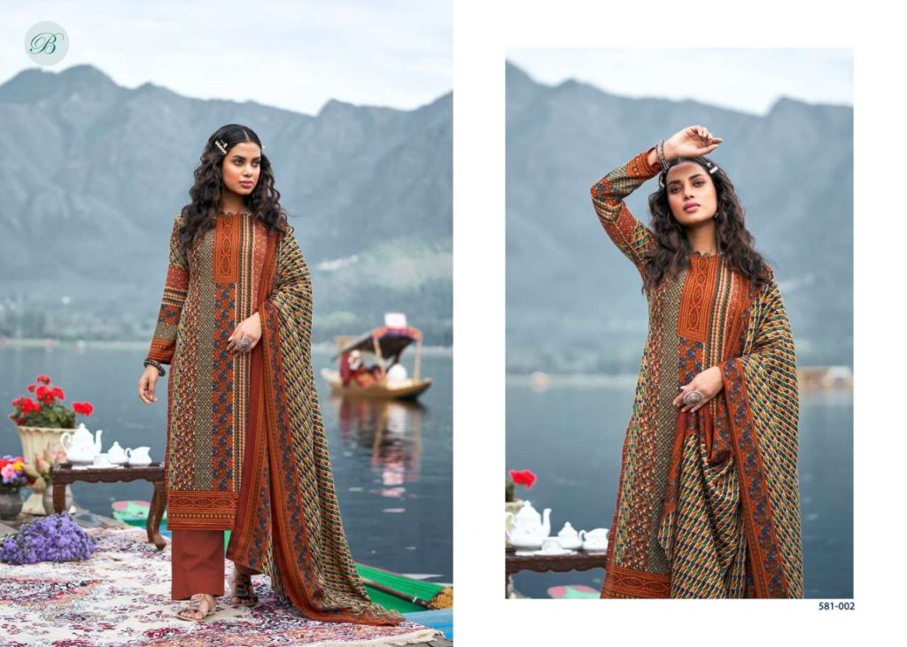 Belliza Raag Pure Pashmina With Digital Style Prints Dress Material Catalog