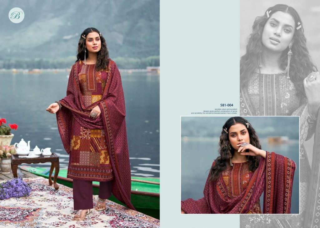 Belliza Raag Pure Pashmina With Digital Style Prints Dress Material Catalog